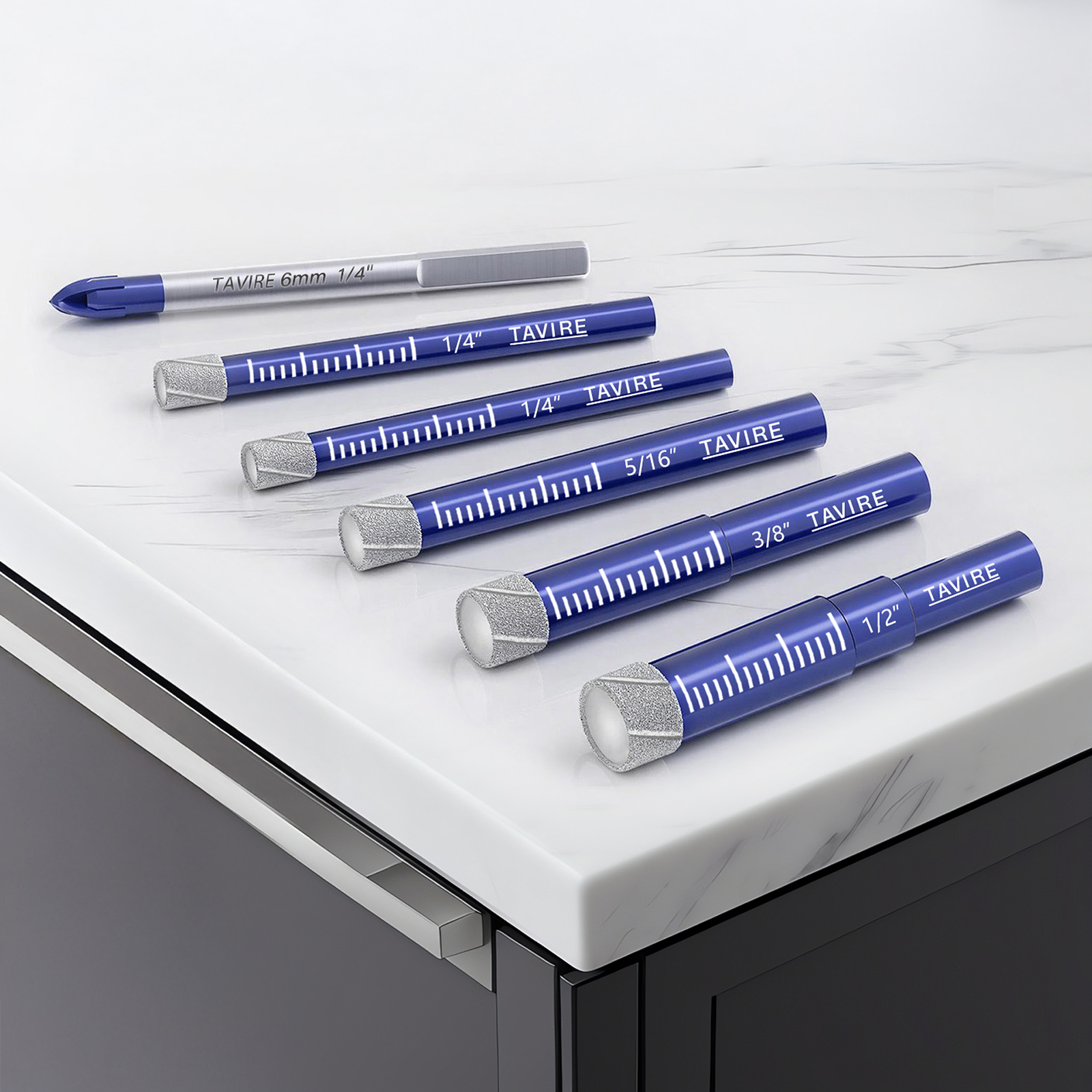 Tavire round shank diamond drill bits set